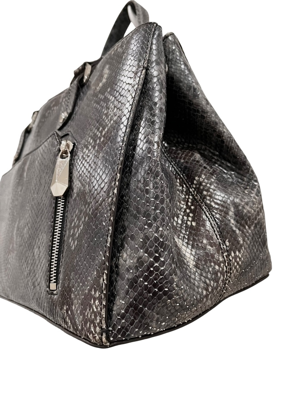 Henri Bendel Extra Large Grey Snakeprint Satchel NWOT - Picture 10 of 15